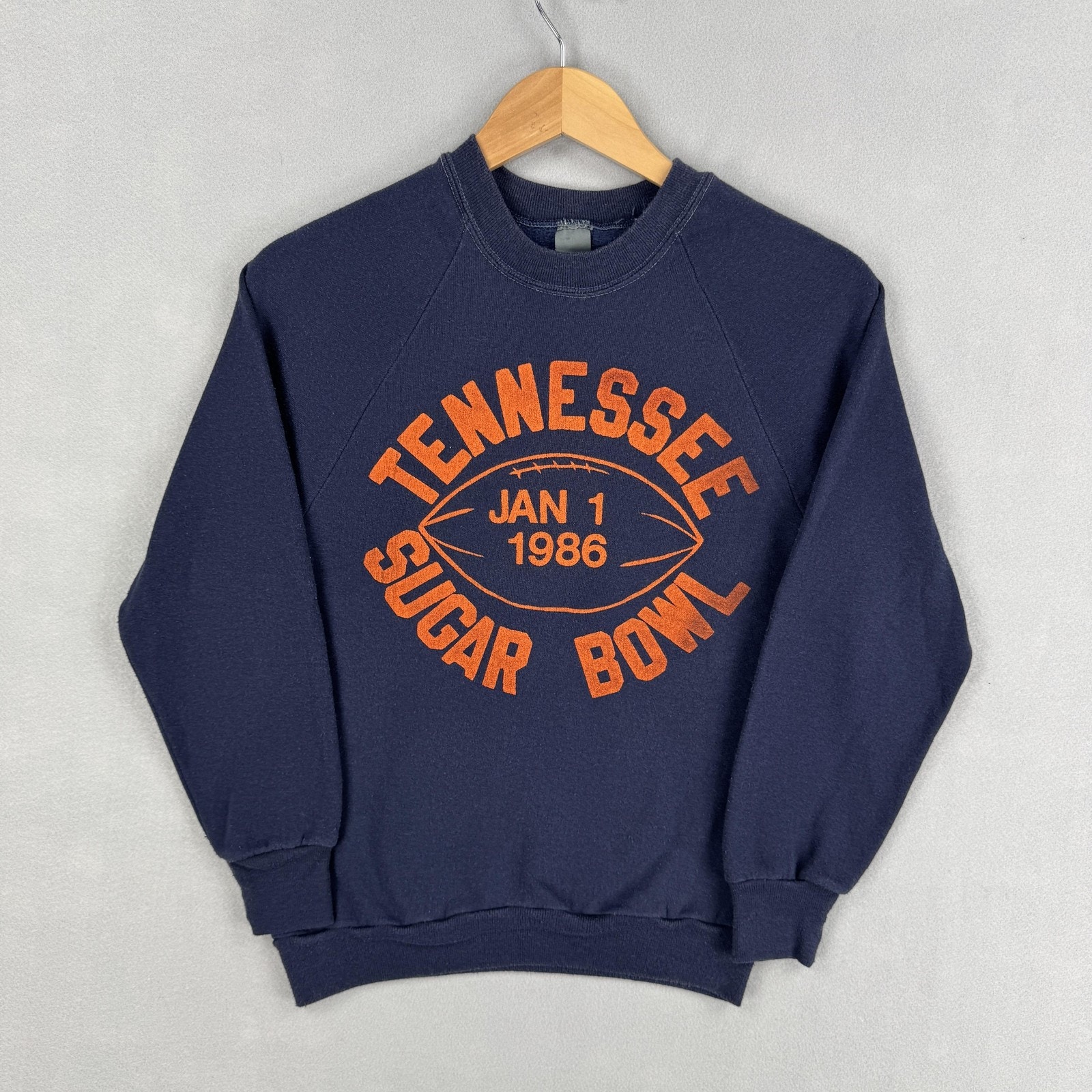 Vintage Tennessee Volunteers Sweatshirt Mens Small Blue Ncaa Sugar Bowl 1986